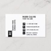 Schwarze u. weiße StandardVisitenkarte Visitenkarte (Vorderseite)