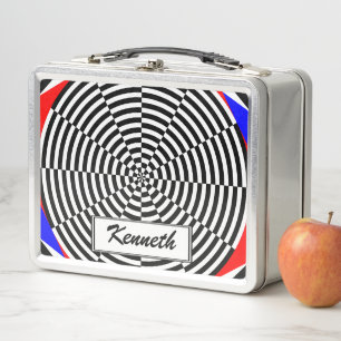 Schwarze u. weiße Strahlung durch Kenneth Yoncich Metall Lunch Box