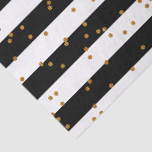 Schwarze u. weiße Streifen mit metallischem Seidenpapier (Detail)