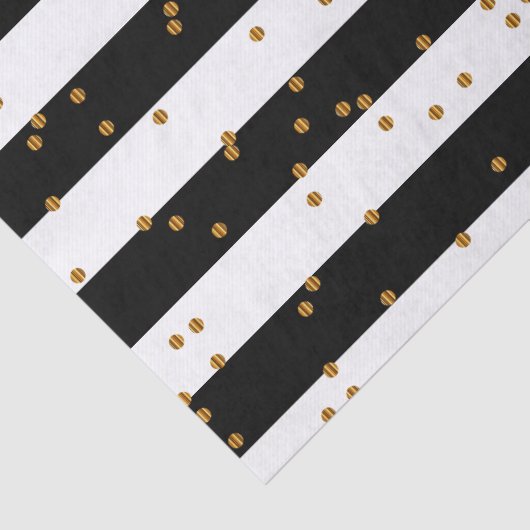 Schwarze u. weiße Streifen mit metallischem Seidenpapier (Detail)