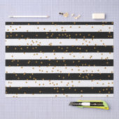 Schwarze u. weiße Streifen mit metallischem Seidenpapier (Handwerk)