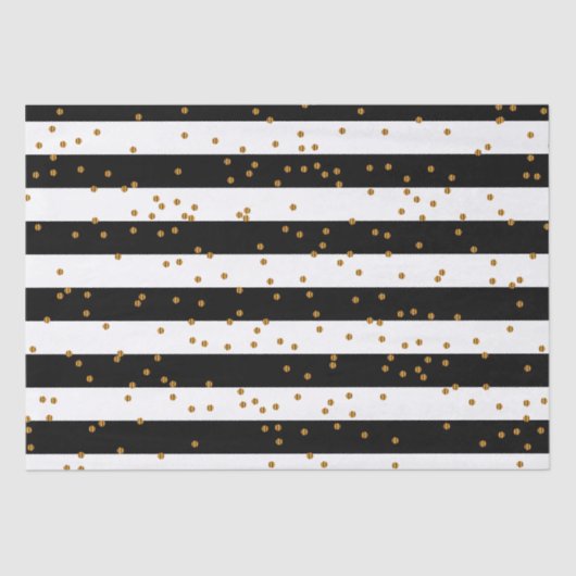 Schwarze u. weiße Streifen mit metallischem Seidenpapier (Vorderseite)