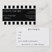 Schwarze u. weiße Streifen Terminkarte (Vorne/Hinten)