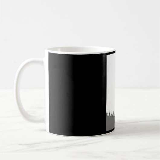 Schwarze u. weiße Tasse Londons Big Ben (Links)