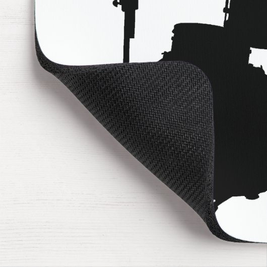 Schwarze u. weiße Trommel-Ausrüstungs-Silhouette - Mousepad (Ecke)
