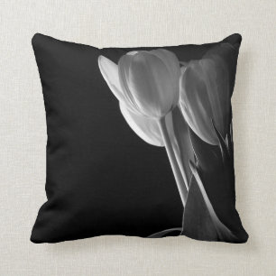 Schwarze u. weiße Tulpen Kissen