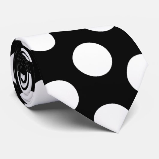 Schwarze u. weiße Tupfen Krawatte (Gerollt)