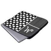 Schwarze u. weiße Tupfen Laptopschutzhülle (Vorne Knopf)