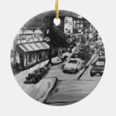 Schwarze u. weiße Verdruss-Fälle, Ohio-Verzierung Keramik Ornament (Hinten)