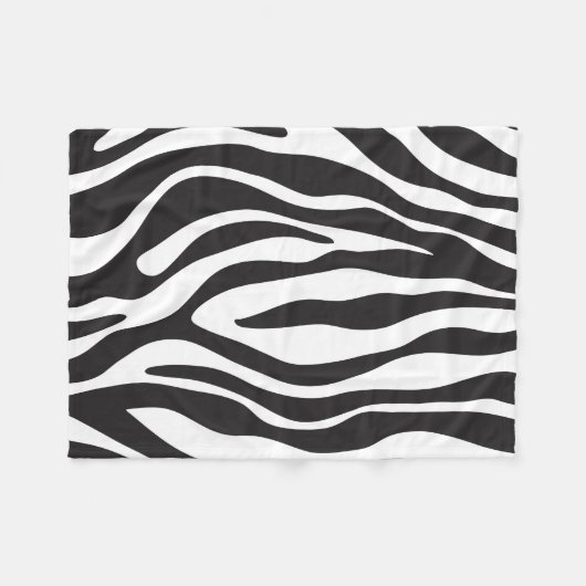 Schwarze u. weiße Zebra-Druck-Fleece-Decke Fleecedecke (Vorderseite (Horizontal))