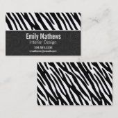 Schwarze u. weiße Zebra-Streifen Visitenkarte (Vorne/Hinten)