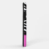 Schwarze u. weiße Zebrastreifen mit Pink Case-Mate iPhone Hülle (Hinten/Rechts)