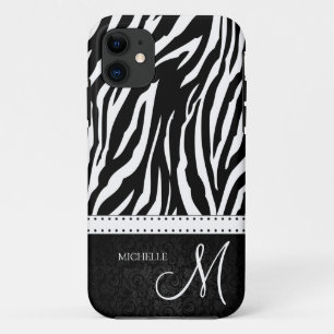 Schwarze u. weiße Zebrastreifen mit schwarzem Case-Mate iPhone Hülle