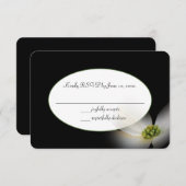 schwarze UAWG mit Blume RSVP Karte (Vorne/Hinten)