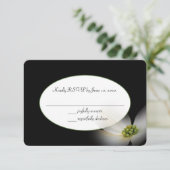 schwarze UAWG mit Blume RSVP Karte (Stehend Vorderseite)