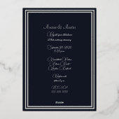 Schwarze Uhr Antikes Original Tartan Silver Folieneinladung (Rückseite)