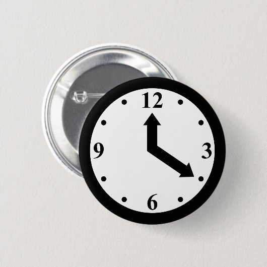 Schwarze Uhr Button (Vorne & Hinten)