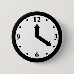 Schwarze Uhr Button