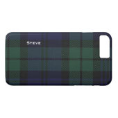Schwarze UhrTartan karierte iPhone 7 Plusfall Case-Mate iPhone Hülle (Rückseite (Horizontal))