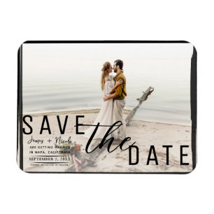 Schwarze Umrandung Überlagerung Foto Save the Date Magnet