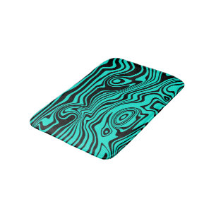 Schwarze und Aquamarine blaue Waves Bath Mat - Ben Badematte