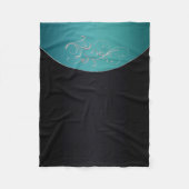 Schwarze und aquamarine Fleecethrow-Decke Fleecedecke (Vorderseite)