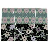 Schwarze und Aquamarine, geflochtene Geschenktasch Große Geschenktüte (Rückseite)