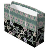 Schwarze und Aquamarine, geflochtene Geschenktasch Große Geschenktüte (Rückseite Schrägansicht)