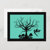 Schwarze und Aquamarine Spooky-Fairy-Postkarte Postkarte (Vorne/Hinten)