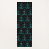 Schwarze und Aquamarine Word-Cloud Yogamatte (Vorderseite)