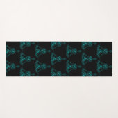 Schwarze und Aquamarine Word-Cloud Yogamatte (Vorderseite (Horizontal))