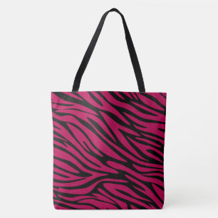 Schwarze und Beerrote Zebramuster-Großtasche Chic Tasche