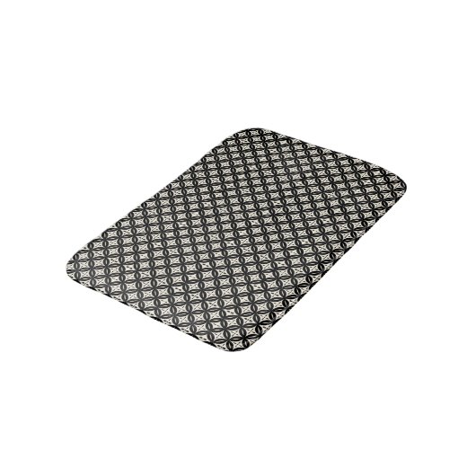 Schwarze und beige Badematte (Schrägansicht)