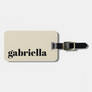 Schwarze und beige fettgedruckte Typografie person Gepäckanhänger