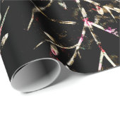 Schwarze und Beige neutrale Weihnachtszweige Geschenkpapier (Rolleneckpunkt)