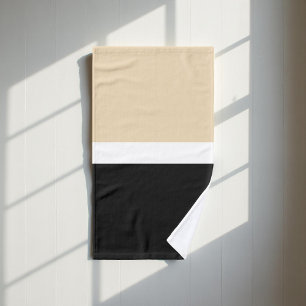 Schwarze und beige Streifenmuster Elegant, Modern Badhandtuch Set