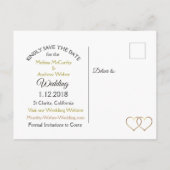 Schwarze und blaue Blumenstrauß Save the Date Ankündigungspostkarte (Rückseite)