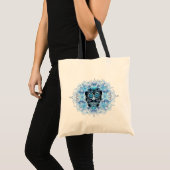 Schwarze und blaue Calavera Tasche (Vorderseite (Produkt))