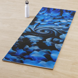 Schwarze und blaue flüssige Abstraktion Yogamatte
