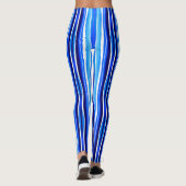 Schwarze und blaue gestrichene Streifen Leggings (Rückseite)