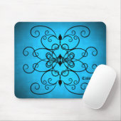 Schwarze und blaue Herzen und Wirbel personalisier Mousepad (Mit Mouse)