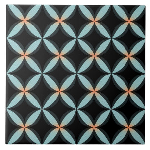 Schwarze und blaue Kreise, nahtloses Muster Fliese