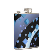 Schwarze und blaue Kuben und Herz Flachmann (Rechts)