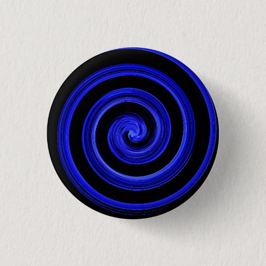 Schwarze und blaue Spirale Button (Vorderseite)