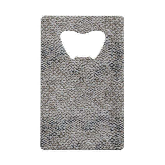 Schwarze und braune Schlangenhaut Kreditkartenflaschenöffner (Vorderseite)