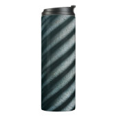 SCHWARZE UND BROWENE STRIPIERTEXTILE THERMOSBECHER (Nach links gedreht)
