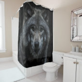 SCHWARZE UND BROWN-WOLF-MALERIE DUSCHVORHANG (Beispiel)