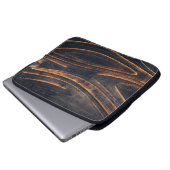 SCHWARZE UND BROWNE SPIRALSTÄBE LAPTOPSCHUTZHÜLLE (Vorne Knopf)