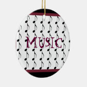 Schwarze und Burgund-Musikernoten Keramik Ornament (Rechts)