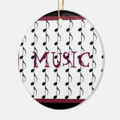 Schwarze und Burgund-Musikernoten Keramik Ornament (Links)